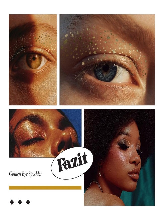 Fazit Makeup Patches - Golden Eye Speckles - Glow Up Make-Up Patches - Cute Glitter Makeup Accessories for Women - Cosmetic Glitter for Face - Image 5